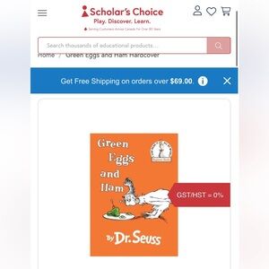 Green Eggs and Ham Dr. Seuss Book Hardcover